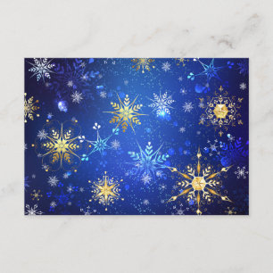 XMAS Blue Background with Golden Snowflakes Advice Card