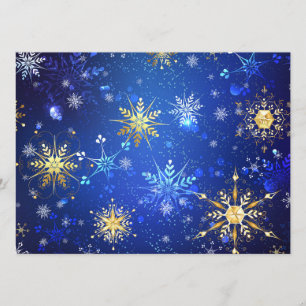 XMAS Blue Background with Golden Snowflakes Program