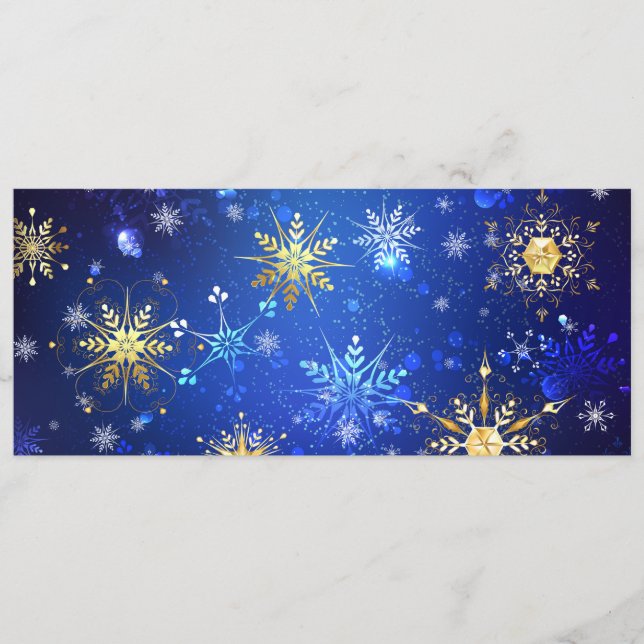 XMAS Blue Background with Golden Snowflakes Program (Front)