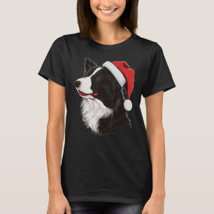 Xmas Border Collie Santa on Christmas Border Colli T-Shirt