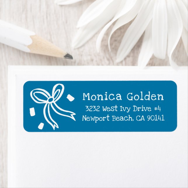 Xmas Bow Doodle CHRISTMAS Holiday Return Address (Insitu)