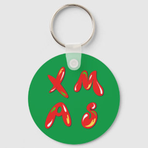 Xmas Bubble Text    Keychain