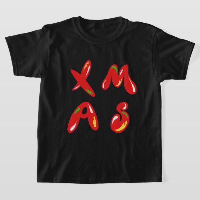 Xmas Bubble Text    T-Shirt (Laydown)