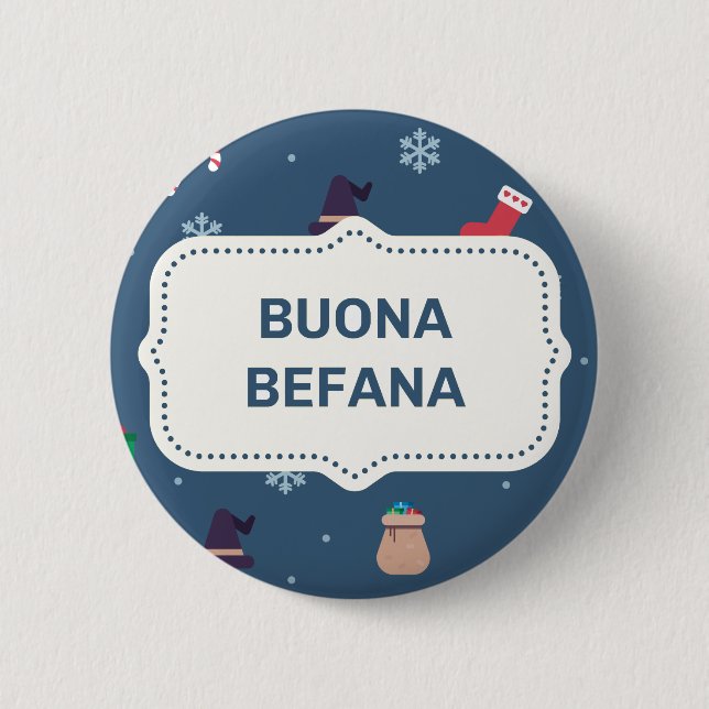 xmas buona Befana 2 Inch Round Button (Front)