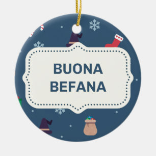xmas buona Befana Ceramic Ornament
