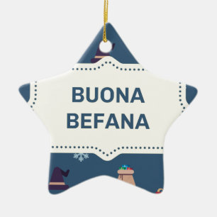 xmas buona Befana Ceramic Ornament