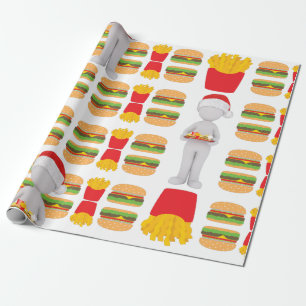 xmas burger santa claus wrapping paper