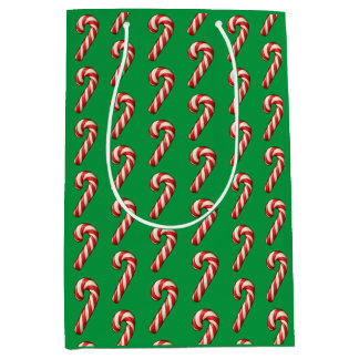 Xmas candy cane pattern medium gift bag