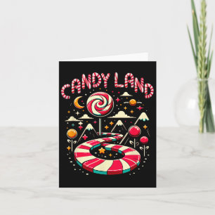 Xmas Candy Land Rainbow Trail Candy Cane Merry Chr Card