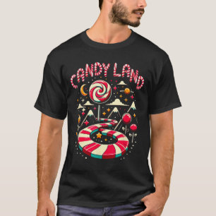 Xmas Candy Land Rainbow Trail Candy Cane Merry Chr T-Shirt