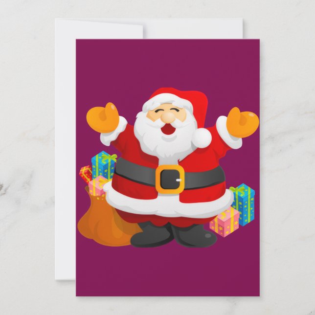 Xmas card- santa claus holiday card (Front)