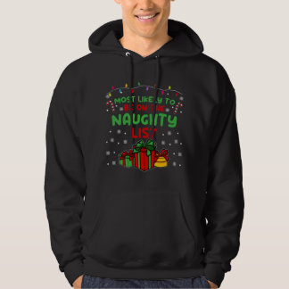 Xmas Christmas Family Pajama I Most likely to Naug Hoodie