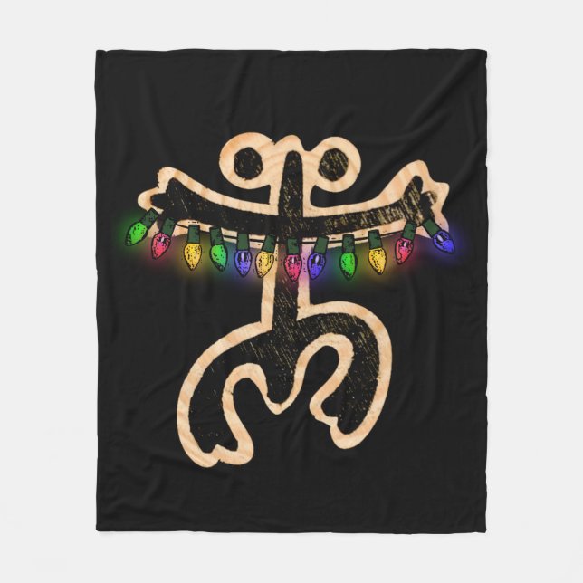 Xmas Coqui Taino Fleece Blanket (Front)