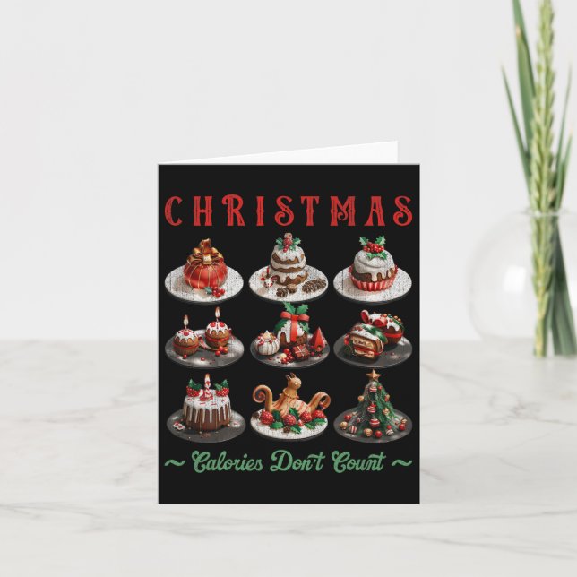 Xmas Cupcakes Christmas Calories Don’t Count Healt Card (Front)