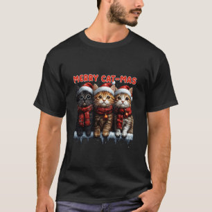 Xmas Cute Kitty Merry Christmas Meowy Cat Lover Fu T-Shirt