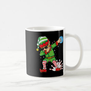 Xmas Dabbing Elf Bowling Ll And Pins Christmas Bow Coffee Mug