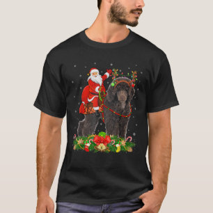 Xmas Decor Funny Santa Riding Toy Poodle Dog Chris T-Shirt