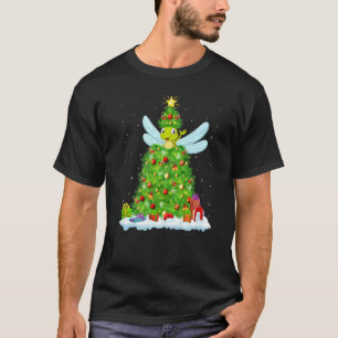 Xmas Decorations Lights Santa Dragonfly Christmas T-Shirt