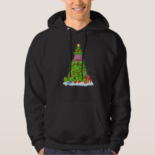 Xmas Decorations Lights Santa Hippopotamus Christm Hoodie