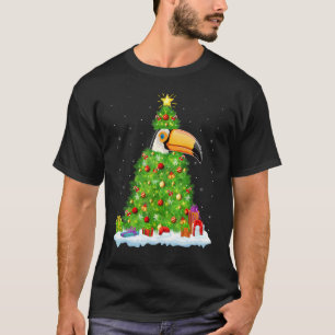 Xmas Decorations Lights Santa Hornbill Bird Christ T-Shirt