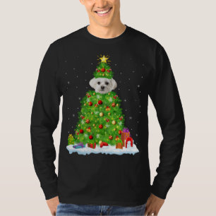 Xmas Decorations Lights Santa Maltese Dog Christma T-Shirt