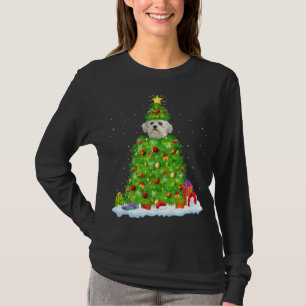 Xmas Decorations Lights Santa Maltipoo Dog Christm T-Shirt