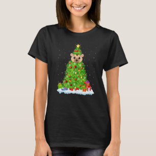 Xmas Decorations Lights Santa Porcupine Christmas  T-Shirt