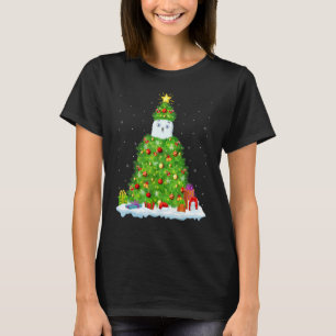 Xmas Decorations Lights Santa Snowy Owl Bird Chris T-Shirt