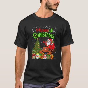 Xmas Decorations Tree Lights Santa Riding Scorpion T-Shirt