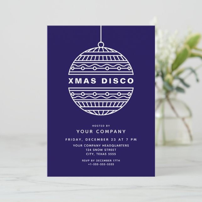 Xmas Disco  with Christmas Ball Invitation (Standing Front)