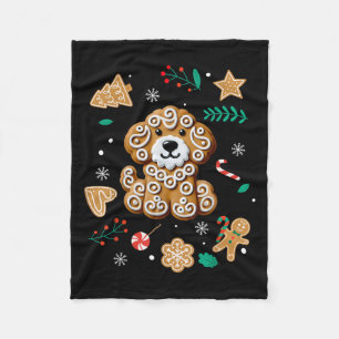 Xmas Dog Gingerbread Goldendoodle Golden Doodle Ch Fleece Blanket