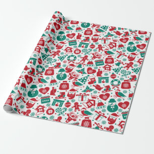 Xmas Doodle Pattern Wrapping Paper