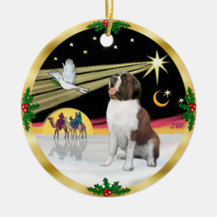 Xmas Dove - Saint Bernard Ceramic Ornament