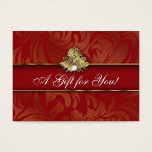 Xmas Elegant Jewellery Logo Gift Card Red Gold 2