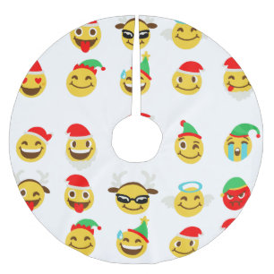 xmas emoji happy faces christmas tree skirt