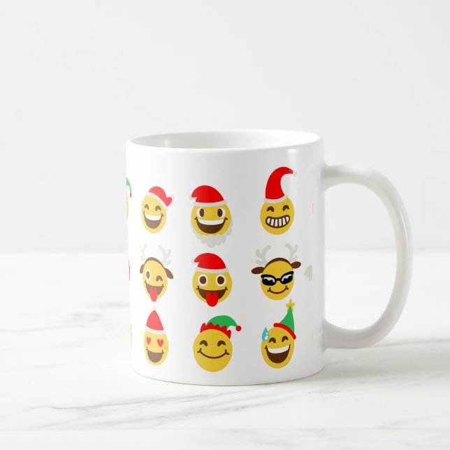 xmas emoji happy faces coffee mug (Right)