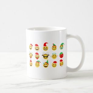 xmas emoji happy faces coffee mug