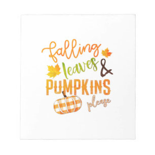 Xmas Falling Leaves & Pumpkins Please Thanksgiving Notepad