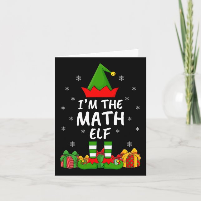 Xmas Family Matching Funny I'm The Math Elf Christ Card (Front)