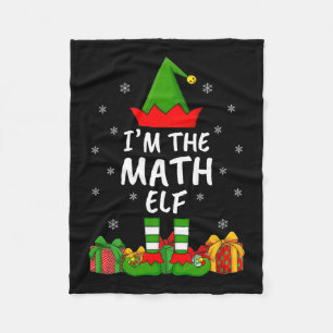 Xmas Family Matching Funny I'm The Math Elf Christ Fleece Blanket