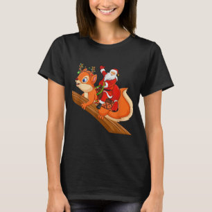 Xmas Family Matching Funny Santa Riding Squirrel C T-Shirt