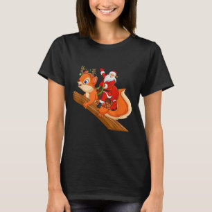 Xmas Family Matching Funny Santa Riding Squirrel C T-Shirt