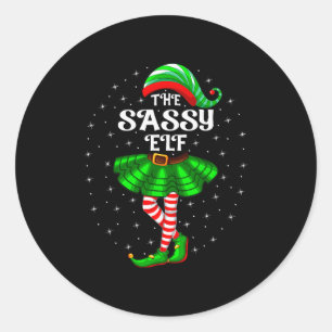 Xmas Family Matching Women Girls Mom The Sy Elf Ch Classic Round Sticker