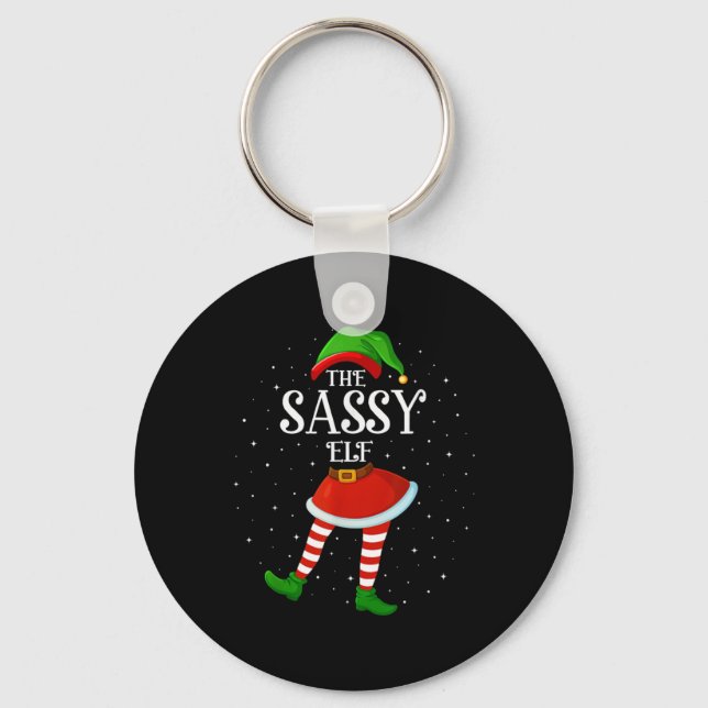 Xmas Family Matching Women Girls The Sy Elf Christ Keychain (Front)