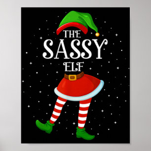 Xmas Family Matching Women Girls The Sy Elf Christ Poster