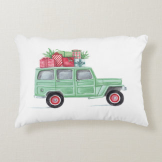 Xmas Family Truckster Accent Pillow