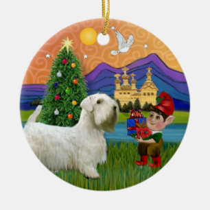 Xmas Fantasy - Sealyham Terrier Ceramic Ornament