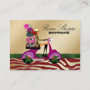 Xmas Fashion Purses Jewellery Zebra Green Red 2 Business Card