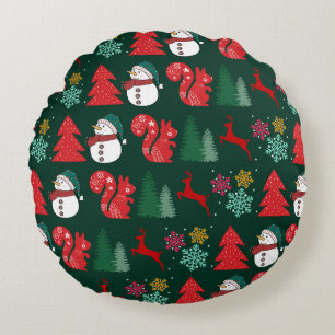Xmas Festive Vibes Round Pillow