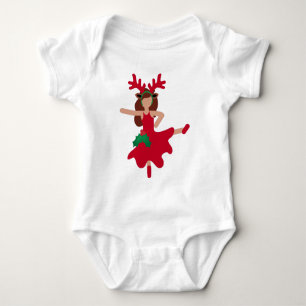 xmas flamenco dancer emoji baby bodysuit